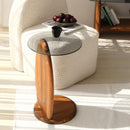 Solid Wood Glass Top Design Side Table - (W)14" (L)14" (H)21" Solid Wood Glass Top Design Side Table - (W)14" (L)14" (H)21"