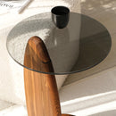 Solid Wood Glass Top Design Side Table - (W)14" (L)14" (H)21" Solid Wood Glass Top Design Side Table - (W)14" (L)14" (H)21"