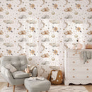 Spaceship Wallpaper For Boys - Soft Clouds and Stars Spaceship Wallpaper For Boys - Soft Clouds and Stars