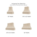 Primed Wood Range Hood With Sloped Strapped Front and Decorative Trim - 30", 36", 42", 48", 54" and 60" Widths Available Primed Wood Range Hood With Sloped Strapped Front and Decorative Trim - 30", 36", 42", 48", 54" and 60" Widths Available