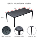 Aluminum Outdoor Patio Dining Table with Built-In Umbrella Hole, Seats 6 (TABLE ONLY) Aluminum Outdoor Patio Dining Table with Built-In Umbrella Hole, Seats 6 (TABLE ONLY)