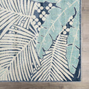 Thebarton Coastal Blue Palm Area Rug Thebarton Coastal Blue Palm Area Rug