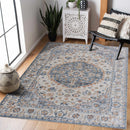Hiti Cream&Blue Washable Rug - Clearance Hiti Cream&Blue Washable Rug - Clearance