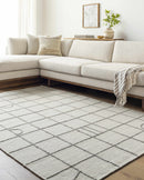 Tieve Black & White Grid Wool Rug Tieve Black & White Grid Wool Rug