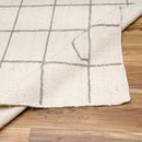 Tieve Black & White Grid Wool Rug Tieve Black & White Grid Wool Rug