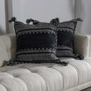 Bensalem Black Geometric Fringe Throw Pillow Bensalem Black Geometric Fringe Throw Pillow