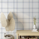 Minimalist Blue and White Plaid Wallpaper Minimalist Blue and White Plaid Wallpaper