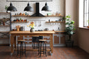 Thick Oak Shelf with Black Steel J Brackets Thick Oak Shelf with Black Steel J Brackets