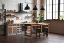 Thick Oak Shelf with Black Steel J Brackets Thick Oak Shelf with Black Steel J Brackets