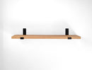 Thick Mahogany Shelf with Black Steel J Brackets Thick Mahogany Shelf with Black Steel J Brackets