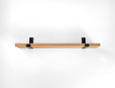 Thick Mahogany Shelf with Black Steel J Brackets Thick Mahogany Shelf with Black Steel J Brackets