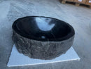 Toros Black Rustic Marble Above Vanity Bathroom Oval Sink (W)14" (L)17" (H)6" Toros Black Rustic Marble Above Vanity Bathroom Oval Sink (W)14" (L)17" (H)6"