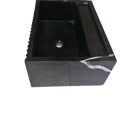 Toros Black Marble Wall-Mount Bathroom Vanity Sink Fluted (W)16" (L)24" (H)7" Toros Black Marble Wall-Mount Bathroom Vanity Sink Fluted (W)16" (L)24" (H)7"
