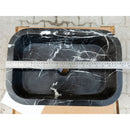 Toros Black Marble Rectangular Wall-mount Bathroom Sink (W)12" (L)18" (H)7" Toros Black Marble Rectangular Wall-mount Bathroom Sink (W)12" (L)18" (H)7"
