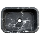 Toros Black Marble Rectangular Wall-mount Bathroom Sink (W)12" (L)18" (H)7" Toros Black Marble Rectangular Wall-mount Bathroom Sink (W)12" (L)18" (H)7"
