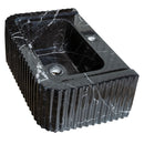 Toros Black Marble Rectangular Wall-mount Polished Sink (W)12" (L)19" (H)7" Toros Black Marble Rectangular Wall-mount Polished Sink (W)12" (L)19" (H)7"