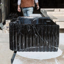 Toros Black Marble Rectangular Wall-mount Polished Sink (W)12" (L)19" (H)7" Toros Black Marble Rectangular Wall-mount Polished Sink (W)12" (L)19" (H)7"