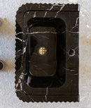 Toros Black Marble Rectangular Wall-mount Polished Sink (W)12" (L)19" (H)7" Toros Black Marble Rectangular Wall-mount Polished Sink (W)12" (L)19" (H)7"