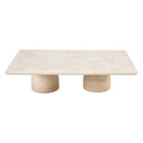 Troia Light Travertine Designer Coffee Table Bowl Shape Legs (W)32" (L)47" (H)14" Troia Light Travertine Designer Coffee Table Bowl Shape Legs (W)32" (L)47" (H)14"
