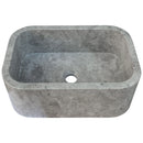 Tundra Gray Marble Rectangular Wall-mount Bathroom Sink (W)12" (L)18" (H)7" Tundra Gray Marble Rectangular Wall-mount Bathroom Sink (W)12" (L)18" (H)7"
