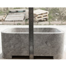 Tundra Gray Marble Rectangular Wall-mount Bathroom Sink (W)12" (L)18" (H)7" Tundra Gray Marble Rectangular Wall-mount Bathroom Sink (W)12" (L)18" (H)7"