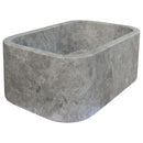 Tundra Gray Marble Rectangular Wall-mount Bathroom Sink (W)12" (L)18" (H)7" Tundra Gray Marble Rectangular Wall-mount Bathroom Sink (W)12" (L)18" (H)7"