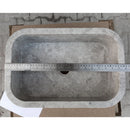 Tundra Gray Marble Rectangular Wall-mount Bathroom Sink (W)12" (L)18" (H)7" Tundra Gray Marble Rectangular Wall-mount Bathroom Sink (W)12" (L)18" (H)7"