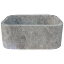 Tundra Gray Marble Rectangular Wall-mount Bathroom Sink (W)12" (L)18" (H)7" Tundra Gray Marble Rectangular Wall-mount Bathroom Sink (W)12" (L)18" (H)7"