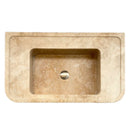 Tuscany Walnut Travertine Wall-mount Bathroom Vanity Sink Ribbed Textured Front Tuscany Walnut Travertine Wall-mount Bathroom Vanity Sink Ribbed Textured Front