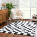 Atira Black & White Checkered Area Rug Atira Black & White Checkered Area Rug