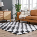 Atira Black & White Checkered Area Rug Atira Black & White Checkered Area Rug