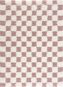 Atira Pink Checkered Shag Rug Atira Pink Checkered Shag Rug