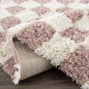 Atira Pink Checkered Shag Rug Atira Pink Checkered Shag Rug