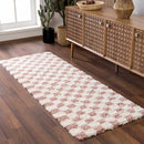 Atira Pink Checkered Shag Rug Atira Pink Checkered Shag Rug