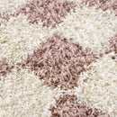 Atira Pink Checkered Shag Rug Atira Pink Checkered Shag Rug