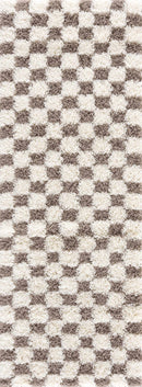 Atira Brown Checkered Area Rug Atira Brown Checkered Area Rug