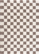 Atira Brown Checkered Area Rug Atira Brown Checkered Area Rug