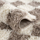 Atira Brown Checkered Area Rug Atira Brown Checkered Area Rug