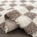 Atira Brown Checkered Area Rug Atira Brown Checkered Area Rug