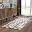 Atira Brown Checkered Area Rug Atira Brown Checkered Area Rug