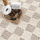 Atira Light Brown Checkered Area Rug Atira Light Brown Checkered Area Rug