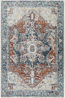 Cabacungan Blue & Rust Washable Area Rug - Clearance Cabacungan Blue & Rust Washable Area Rug - Clearance