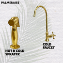 Unlacquered Brass Kitchen Faucet - 8" Bridge Faucet Unlacquered Brass Kitchen Faucet - 8" Bridge Faucet