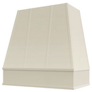 Antique White Wood Range Hood With Tapered Strapped Front and Block Trim - 30", 36", 42", 48", 54" and 60" Widths Available Antique White Wood Range Hood With Tapered Strapped Front and Block Trim - 30", 36", 42", 48", 54" and 60" Widths Available