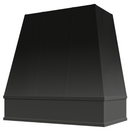 Black Wood Range Hood With Tapered Strapped Front and Block Trim - 30", 36", 42", 48", 54" and 60" Widths Available Black Wood Range Hood With Tapered Strapped Front and Block Trim - 30", 36", 42", 48", 54" and 60" Widths Available