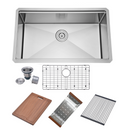 Zeek 32" Undermount / Drop-In Single Bowl Workstation Kitchen Sink ZH-LD32 Zeek 32" Undermount / Drop-In Single Bowl Workstation Kitchen Sink ZH-LD32
