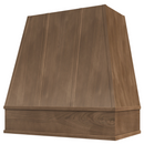 American Walnut Wood Range Hood With Tapered Strapped Front and Block Trim - 30", 36", 42", 48", 54" and 60" Widths Available American Walnut Wood Range Hood With Tapered Strapped Front and Block Trim - 30", 36", 42", 48", 54" and 60" Widths Available