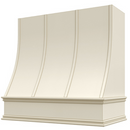Antique White Wood Range Hood With Sloped Strapped Front and Decorative Trim - 30", 36", 42", 48", 54" and 60" Widths Available Antique White Wood Range Hood With Sloped Strapped Front and Decorative Trim - 30", 36", 42", 48", 54" and 60" Widths Available