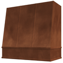 Chocolate Wood Range Hood With Angled Strapped Front and Block Trim - 30", 36", 42", 48", 54" and 60" Widths Available Chocolate Wood Range Hood With Angled Strapped Front and Block Trim - 30", 36", 42", 48", 54" and 60" Widths Available