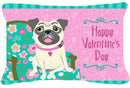 Happy Valentine's Day Pug Fabric Decorative Pillow VHA3002PW1216 Happy Valentine's Day Pug Fabric Decorative Pillow VHA3002PW1216